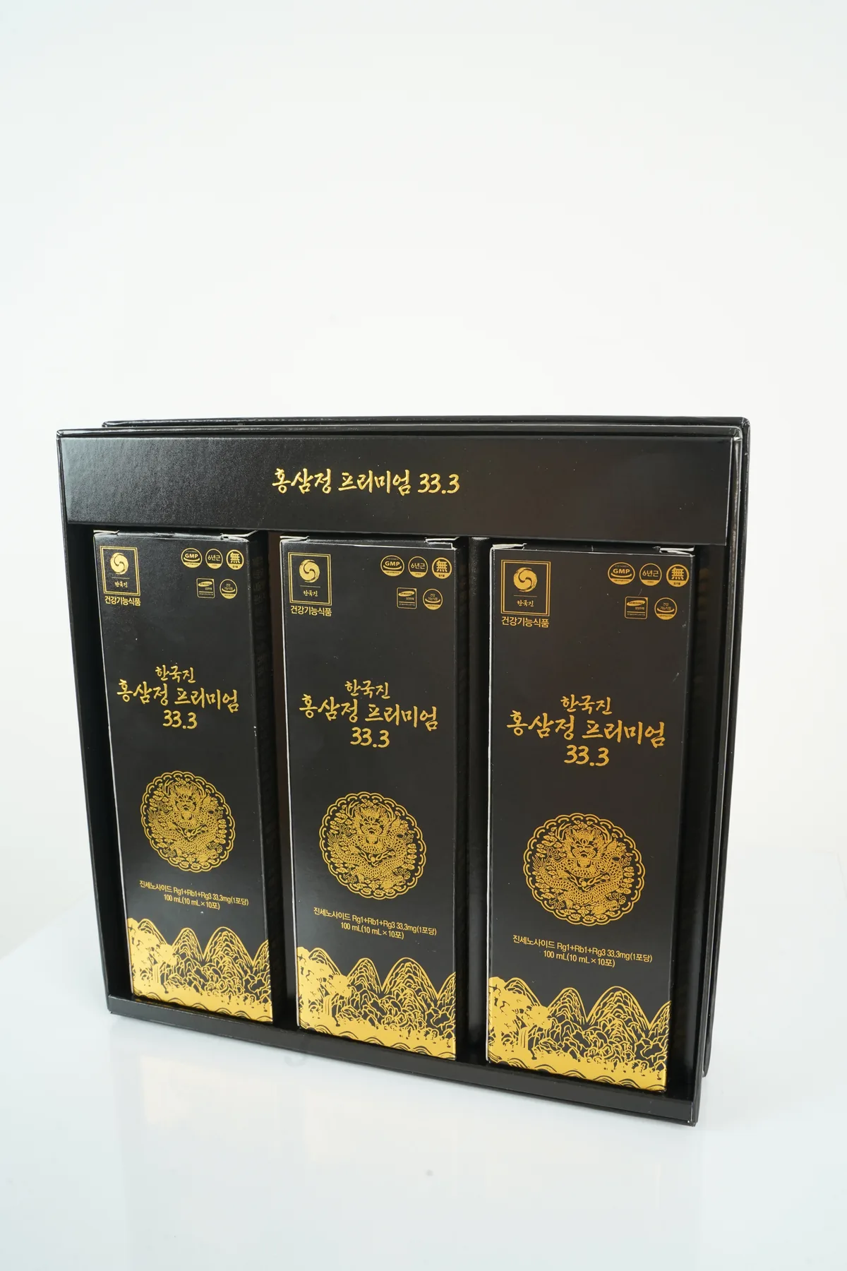 Bộ quà tặng Hangukjin nhìn nghiêng với ba hộp hồng sâm 33.3